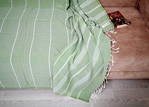 Турското кърпа Bersuse от памук - Anatolia XL, Каре, 61 x 82 инча, Маслинено зелено (пакет от 6)
