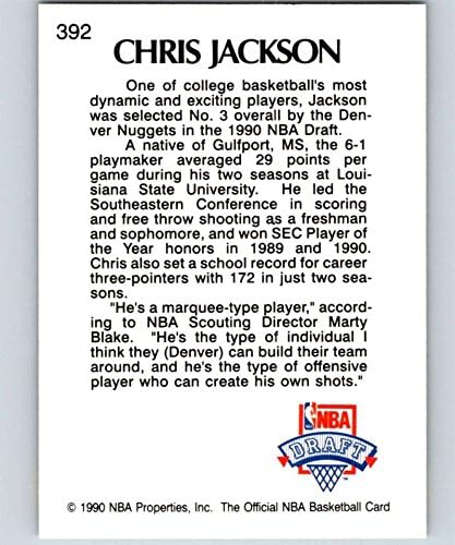 1990-91 NBA Hoops 392 Крис Джаксън RC Начинаещ Денвър Нъгетс Официална баскетболна търговска карта