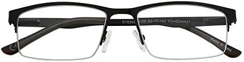 EYECEDAR 5-Pack Метални Очила за четене в полурамке Мъжки Правоъгълен Стил Материал От Неръждаема Стомана Кутия Панти