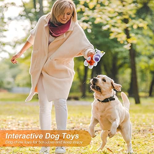 LeaKooL Писклив Играчки за кучета за Агресивни Жевателей, Трайни Интерактивни Плюшени Играчки за Кучета с Занимаващи Храна,