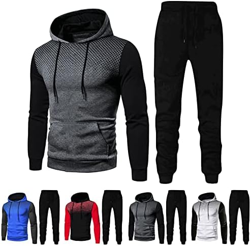 EGmoda/Мъжки спортен костюм, Комплект от 2 теми, Пуловер с дълъг ръкав, Спортно облекло, Панталони, Спортни Панталони с