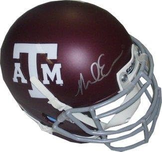 Мини-каска с автограф на Майк Евънс Texas A&M Aggies Authentic Schutt Maroon Matte Mini Helmet (сребрист