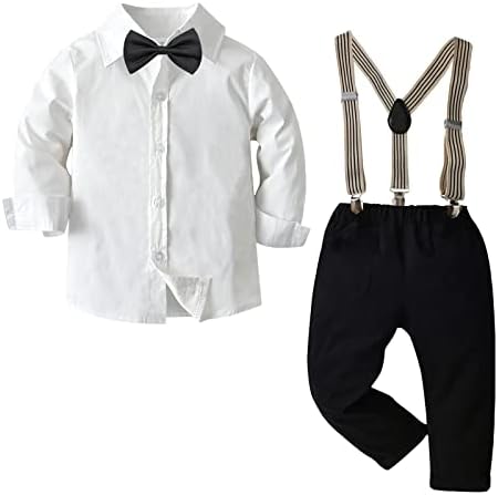 Madonmay/ Празничен костюм за малки момчета, Стилен комплект панталон копчета и подтяжках на възраст от 12 месеца