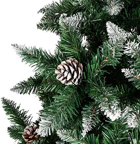 XFXDBT 7-Подножието на Изкуствена Коледна Елха, Снежна Коледно Дърво с Борови Шишками, 1350 Накрайници за Клони за Коледната