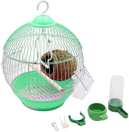 Кръгла клетка за птици TREQB с кормушкой Клетка за птици с птичи гнездо, Окачена Подвижна Клетка за домашни