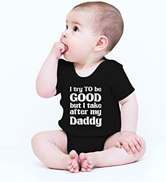 Тениска Луд Bros опитвам се да бъда добра, Подобна На своя папочку, Забавно Сладко Новост, Пълноценно Детско Боди За новородени