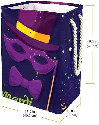 DJROW Маска на Марди Грас, носи вратовръзка и шапка, играчка, Голяма кошница за съхранение, подарък кошница за съхранение