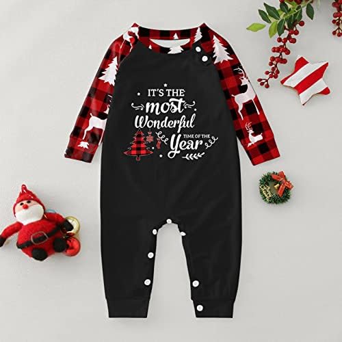 SRTUMEY / Същите Семейни Пижамные Комплекти, Коледна пижама С Черна Тениска с къс ръкав И Панталони с принтом, Дрехи за