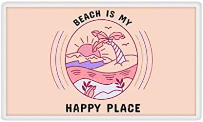 Ленти The Beach is My Happy Place - Апликация от дълбоките ивици за дрехи - Летни ивици (Бяла, Правоъгълна)