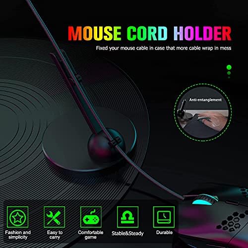 Ръчна Детска клавиатура и мишка, както и държач за бънджи кабел за мишка с цветна подсветка, Пълна защита от отблясъците,