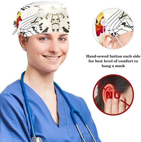 Пилинг-Шапки за медицински сестри за дълга Коса, Боядисване Herefords Регулируема Работна Шапка с Копчета и Ластик
