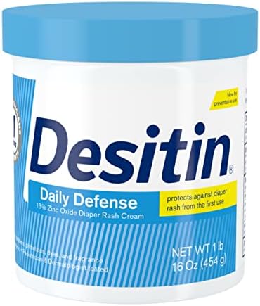 Детски крем за обриви Desitin Daily Отбраната с 13% оксидом цинк, Защитен крем за лечение, облекчаване и предотвратяване