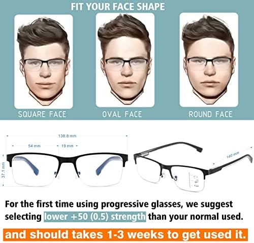 SUNAMOY Многофокусные Очила За Четене Мъжки Бифокални Без Линии Прогресивно Мультифокальные Очила За четене