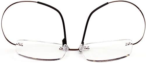 Poxas Memory Titanium без рамки Леки Очила За четене в Гъвкава Рамка, без Панти за Мъже И Жени