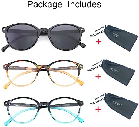 YsorrisoX 3 Опаковки Бифокальных очила за четене за жени, в комплект включва: 1 Бифокални Очила с пружинным тръба на шарнирна