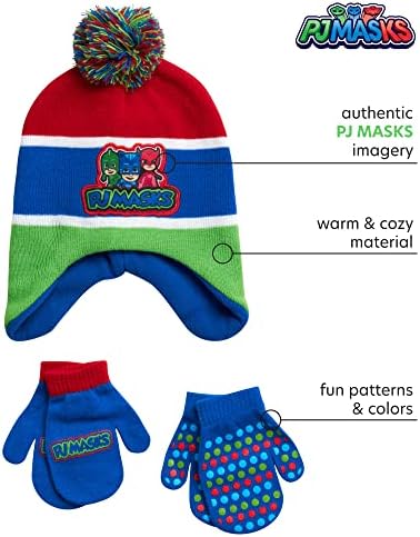Зимна шапка PJ Masks и Комплект от 2 чифта ръкавици или Варежек (2-7 години)
