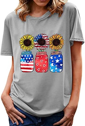Тениска за Момичета, Памучен Риза с кръгло деколте и деколте Лодка, Графичен Принт Семки, Цвете Блуза за Късна