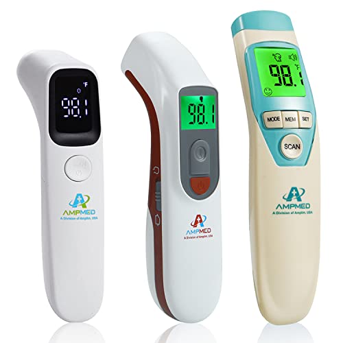 3 Опаковки Безконтактно Безконтактен Инфрачервен Дигитален термометър за Челото Amplim W2 AE2 CA2 CA2 за възрастни и Бебета