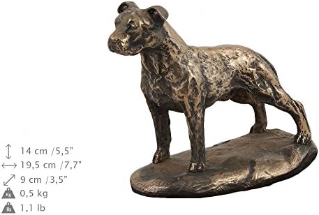 Американски стафордшир териер (нестриженый), военен Мемориал, урна за Кучешки праха, със статуя на Куче, Ексклузивно, ArtDog