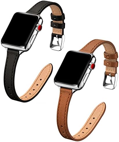 Комплект от Две кожени сменяеми презрамки за Apple Watch