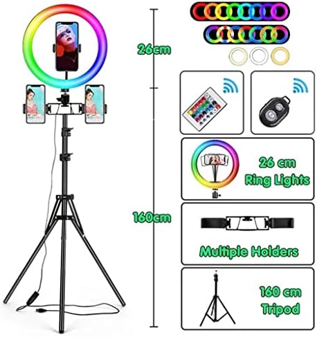 MXIAOXIA 10-Инчов RGB Околовръстен Лампа с Дистанционно управление Led Снимков Околовръстен Лампа Селфи Статив със