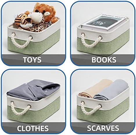 Кошница за съхранение на Temary Cube в магазините, 10 x, Тъканта, кошница за съхранение на играчки, дрехи, Кубчета за съхранение с Кожени дръжки, Кошница за шкафове, Детска ?