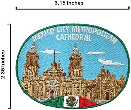 A-ONE 2 бр. в опаковка-Нашивка на Катедралата Metropolitano Асунсион де Мария + Нашивка с флага на Мексико,