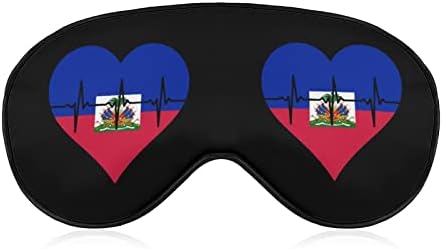 Love Haiti Сърцебиене Забавно Маска За Очи За Сън Мека Превръзка на Очите с Регулируема Каишка Нощна Сянка