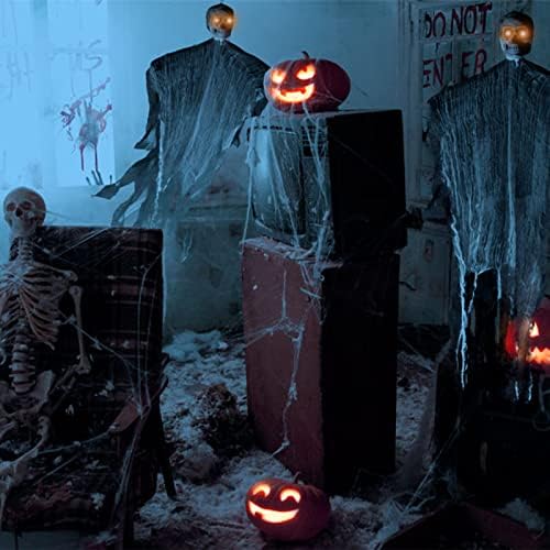 3 бр., Висящи Украси за Хелоуин под формата на Скелет с световыми ефекти, 35,5 , Висящи Призраци във вид на