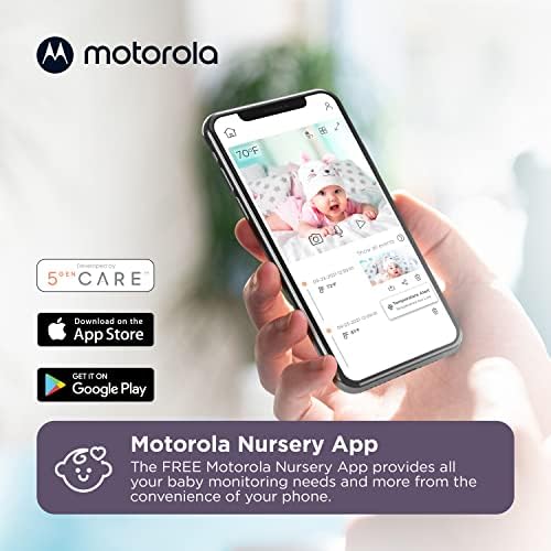 Следи бебето Motorola PIP1500 Connect - 5-инчов WiFi видеоняня с камера, монтиране на стена, HD 1080p - Приложение за детска
