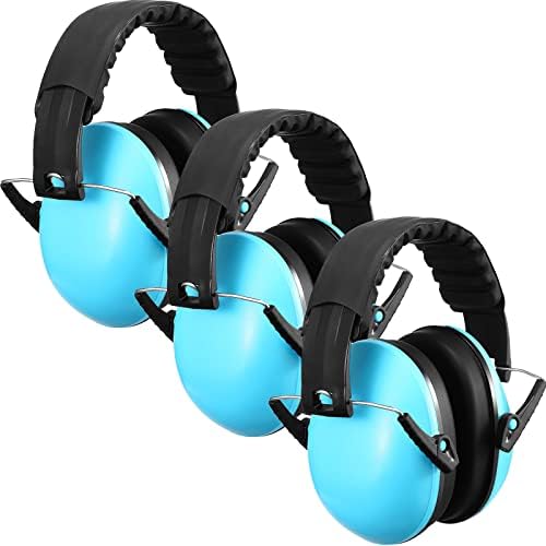3 Опаковки на детски слушалки за защита на ушите, защитни слушалките с шумопотискане на 26 db с Регулируема лента за глава,