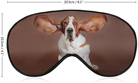 Летящи Ушите куче Басет Куче Мека Маска за Очи с Регулируема Каишка Лека Удобна Превръзка на очите за Сън