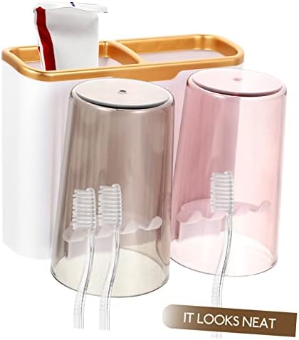 BESTonZON 2 елемента чаша за четка за зъби, електрически четки за зъби, електрически пасти за зъби, диспенсер за паста