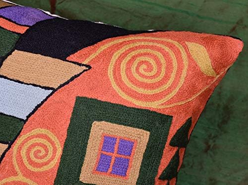 Калъфка Klimt Orange Modern Throw | Orange Абстрактна Възглавница | Съвременна мека мебел възглавница | Съвременни Калъфки