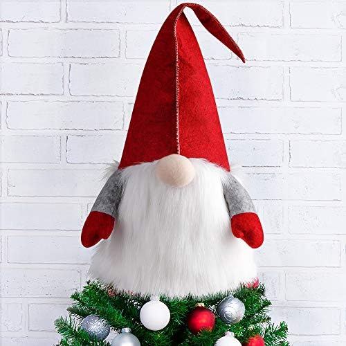D-FantiX Джудже Коледно Дърво Topper, 25 Инча Големи Шведски Tomte Джудже Коледна Украса Дядо Коледа И Джуджетата Плюшени