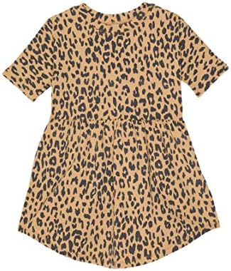 Леопардовое рокля с swirls HUXBABY за малки момичета (бебе / дете)