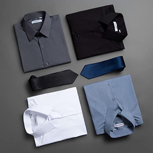 Мъжки Модельная Риза FAHIZO Regular Fit Ежедневни Обикновена Риза от Бамбук Участък с Дълъг ръкав