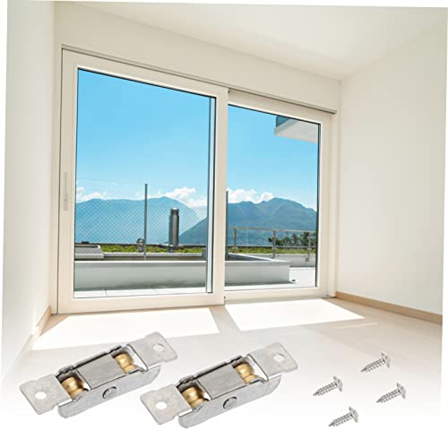 DOITOOL 1 Комплект Стоманени Прозорец Ролка Ролки, Плъзгащи Врати и Прозорци Ролки от Неръждаема Стомана, Дръжки на алуминиева