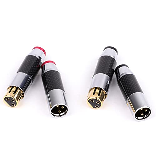 Конектор за микрофонного кабел ZTHOME X L R XLR-жена или XLR-мъжки 3-пинов Директен черно-червена запушалка 10