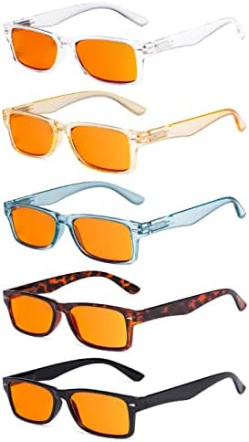 Eyekepper 5 Опаковки Синьо-Екранировка на Очила За четене Дизайн на Компютърни Ридеров Оранжев Цвят + 1.75