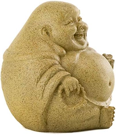 Мини-Статуетката си смях Щастлив Буда от най-добрата колекция - Ръчно рисувани Essence of Joy Буда с Голям Корем от Пясъчник