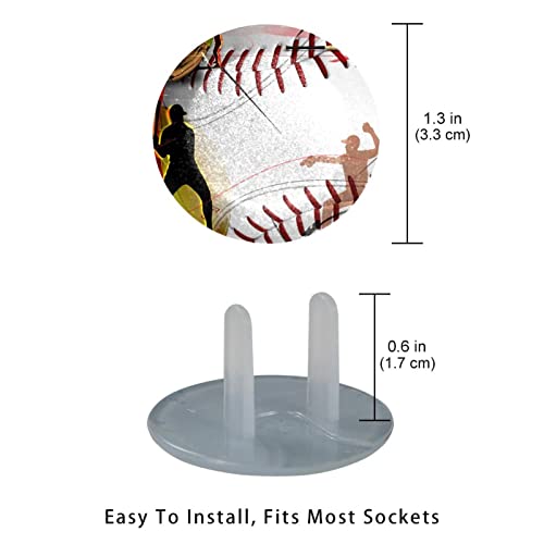 Смешни шапки за контакти за бейзбол, 12 опаковки - Защитни капачки за контакти, за деца – Здрави и устойчиви – Лесно да защитават