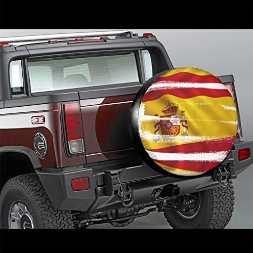 Защитен Калъф за Резервна гума с принтом хартата на Испания, за автомобил с Ремарке, Подходящи за гуми от 14 до 17 инча