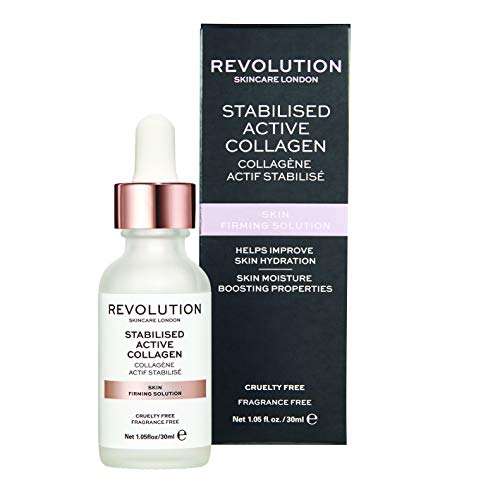 Колаген серум Revolution Skincare, Стабилизиран Активен Колаген, Изглажда бръчките и укрепва кожата, Без насилие,