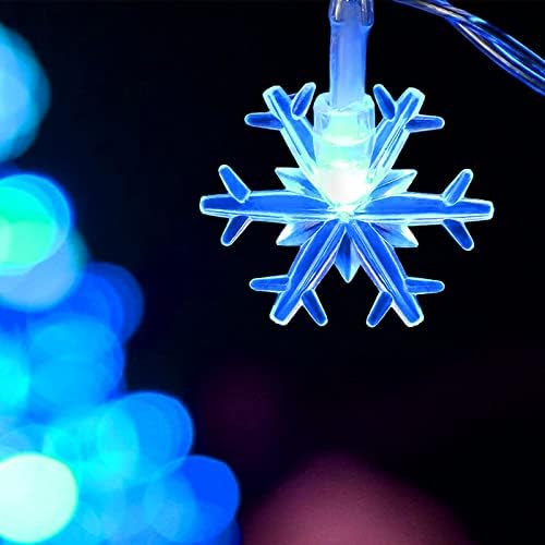 16,4 ' приказни Коледни светлини във формата на Снежинки - 50 бр. Стръмни бели и сини led мини-гирлянди за коледна