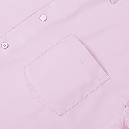 Мъжка риза FAHIZO с Дълъг ръкав Участък Regular Fit Ежедневни Ризи с Копчета джоб