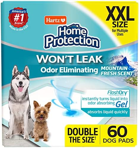 Подложки за кучета Hartz Home Protection Mountain Fresh Scent, Устраняющие Неприятна миризма, XXL, 60 карата