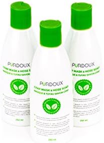 Почистване на сапун PURDOUX CPAP за маркуч и маски (3 флакон от 250 мл / опаковка по 8,04 унции) (Зелен чай и мента)