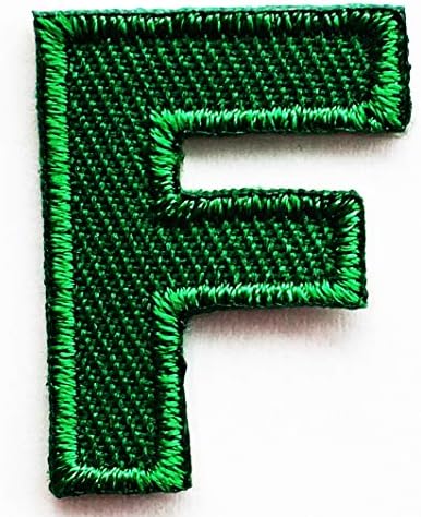 Зелена нашивка с анимационни буква F азбуката A-Z, прекрасен английски символ MEGADEE с размер 0,8X1 инча, със собствените