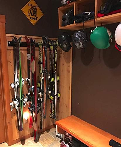 Монтиране на Багажник за съхранение на ски StoreYourBoard, с Капацитет за 8 Двойки, Стоманен Планина за домашни и гаражни на